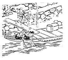 長堀川での生活風景