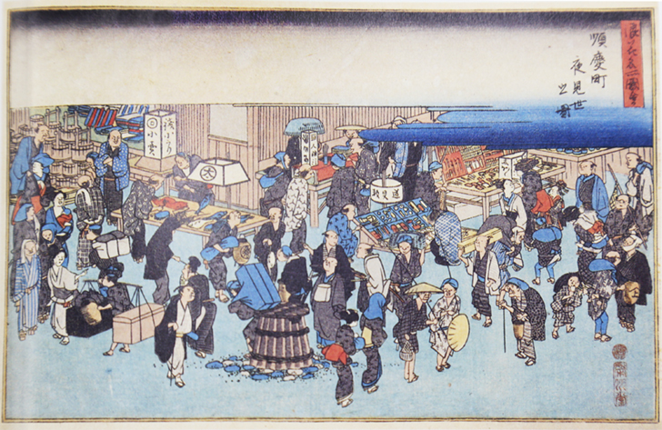 順慶町夜見世之図 歌川広重画